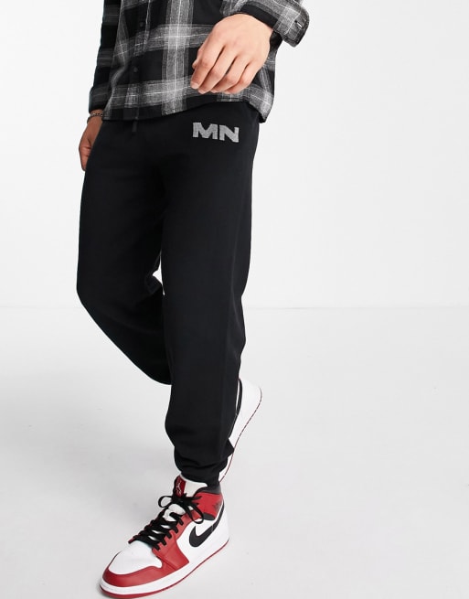 Mennace - Sort strikket sweatshirtsæt med logodetalje