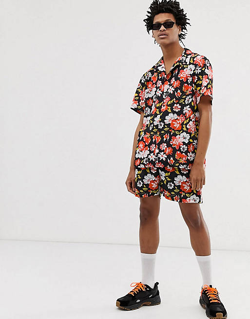 Milk It Vintage revere shirt and shorts in floral print co-ord | ASOS