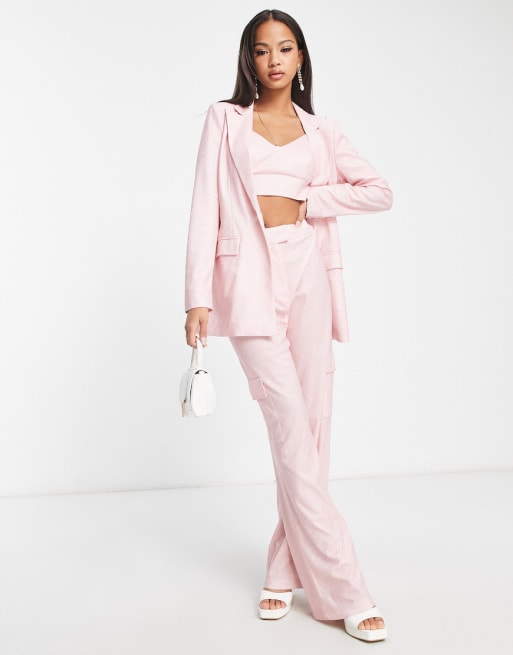 Miss selfridge on sale pink trouser suit