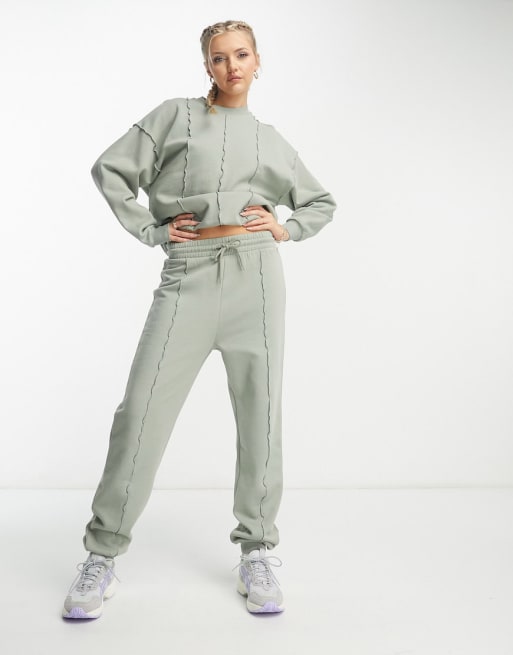 Miss Selfridge - Co-ord set met naaddetail in saliegroen