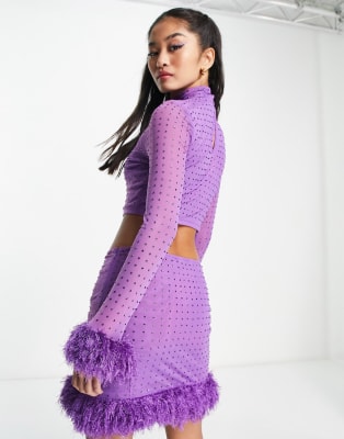 Miss Selfridge hotfix co-ord in purple | ASOS