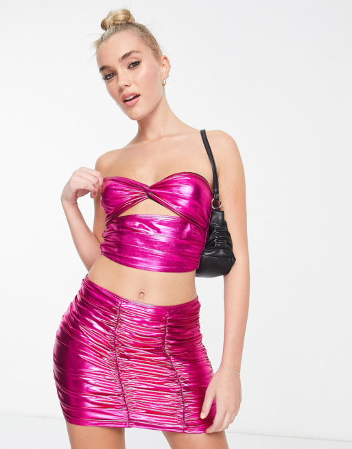 Pink metallic 2024 skirt king