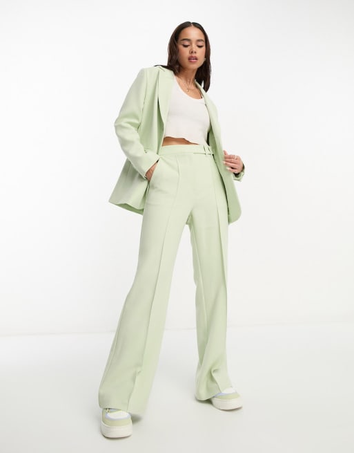 Miss Selfridge oversized dad suit in sage green | ASOS