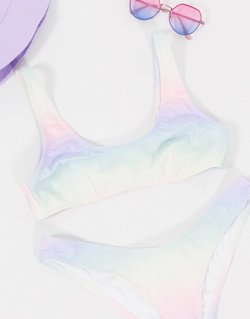 Miss Selfridge pastel ombre bikini set