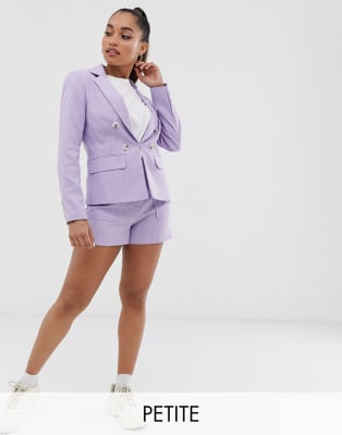 lilac blazer and shorts