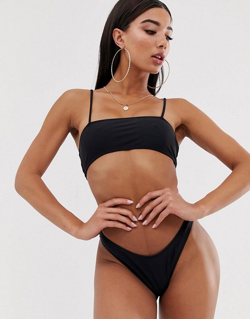 Missguided mix and match bikini set in black