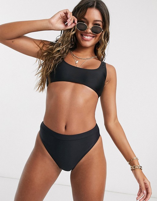 Missguided mix and match black bikini set