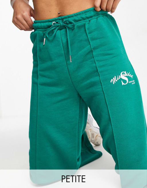 Missguided Petite polo co-ord in dark green