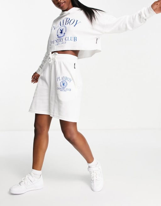 Missguided white playboy hoodie new arrivals