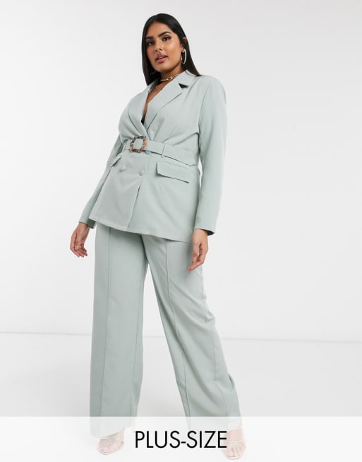 Missguided Plus tailored two-piece in mint | ASOS