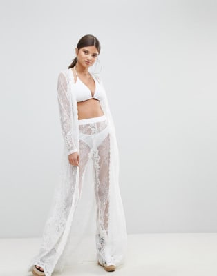 white lace trouser co ord