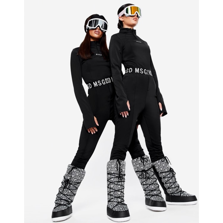 Missguided Ski thermal bodysuit in black