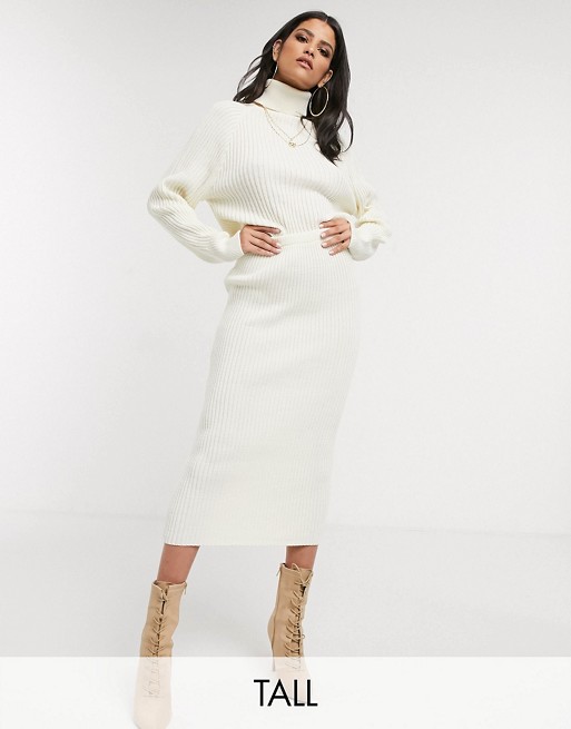 Missguided Tall knitted co-ord in cream