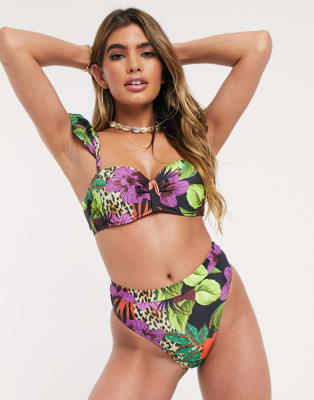 MINT TROPICAL FLORAL BIKINI SET