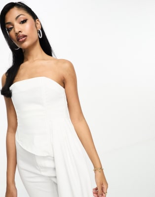 Missyempire corset top and tailored trouser co-ord in white