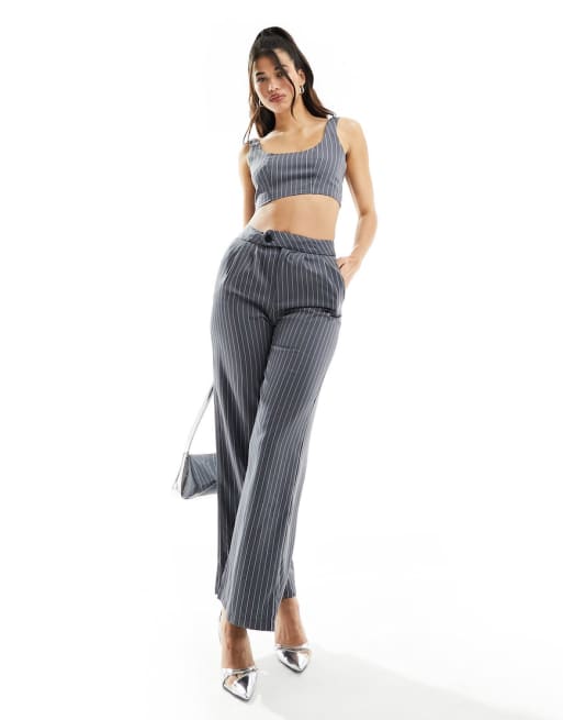 Missyempire pinstripe top and tailored trouser co-ord in pinstripe