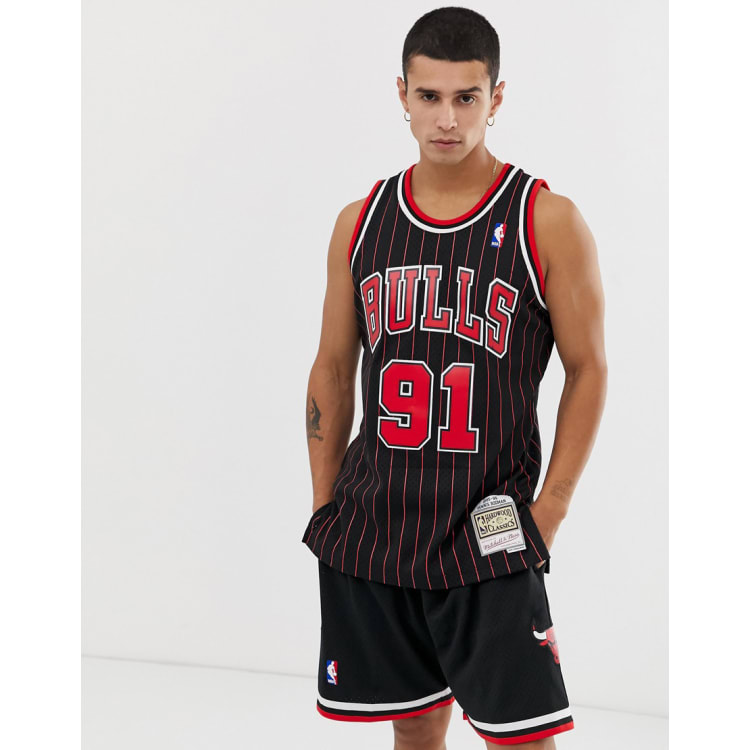  Mitchell & Ness Dennis Rodman Chicago Bulls Swingman Jersey  Black (Small) : Sports & Outdoors