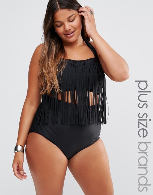 Black 2024 fringe bikini