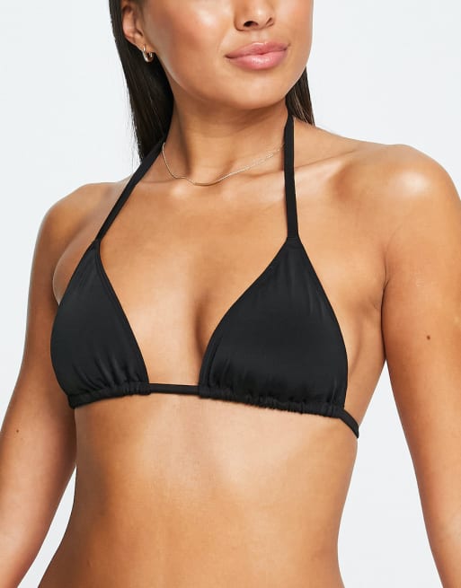 Monki - Bikini avec haut triangle et bas noué sur les côtés