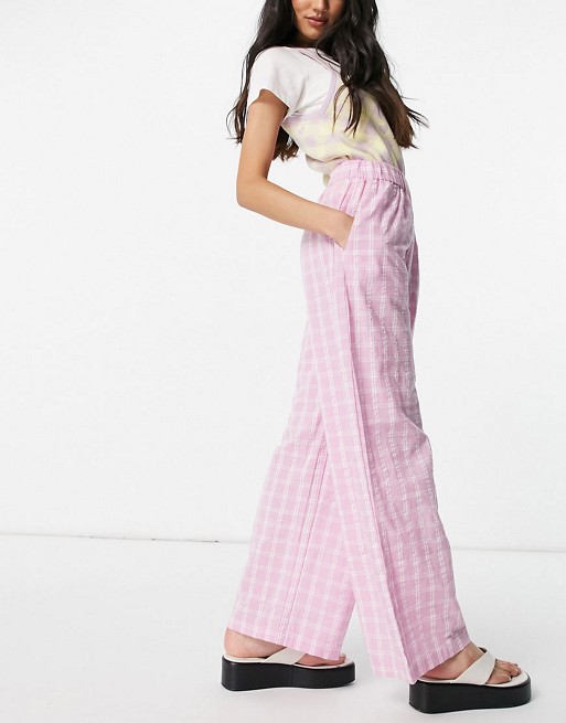 Monki check co-ord set in pink