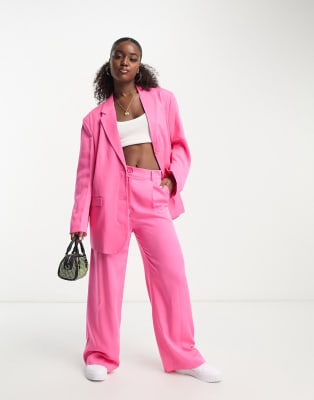 Monki co ord Blazer and Tailored Trousers in Bright Pink  ASOS Sale