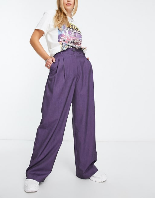 Monki - Elegante blazer en broek met wijde pijpen