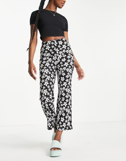Monki - Ensemble en jacquard avec top et pantalon évasé