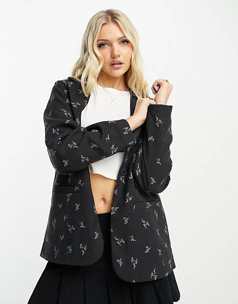 Monki Floral Print Blazer and Trousers