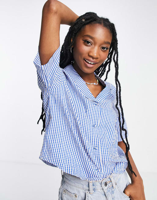 Monki gingham co-ord set in blue | ASOS