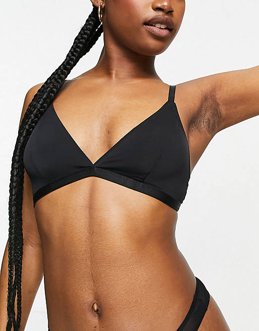 Monki Edith recycled high waist brief in black
