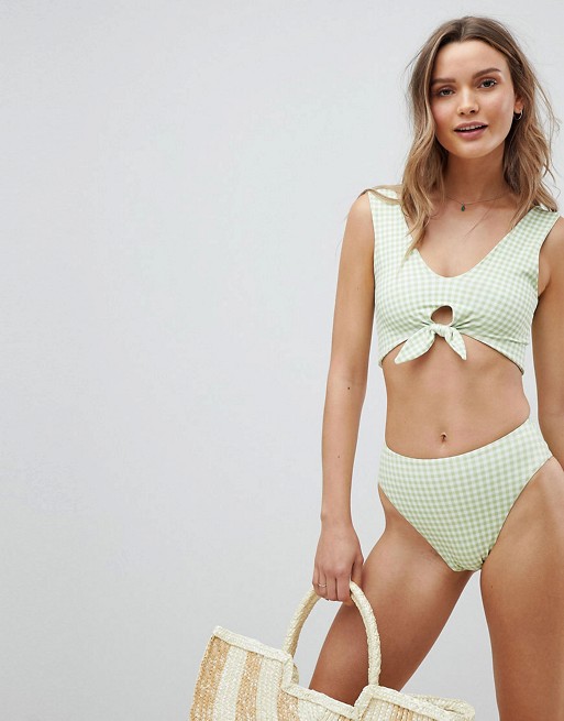 Montce green gingham bikini
