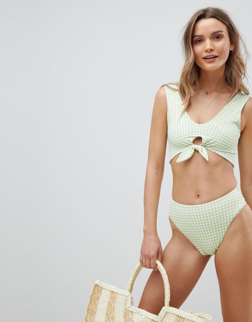 WornOnTV: Emily's green gingham check bikini and skirt set on