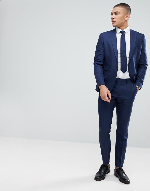 Moss London Skinny Suit In Navy | ASOS