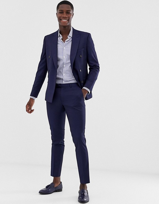 Moss London slim fit suit with stretch in navy