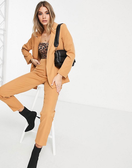 Missguided co-ord cigarette trousers in camel