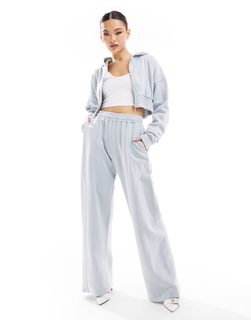 Murci cropped hoodie and wide leg trackies set in sky blue