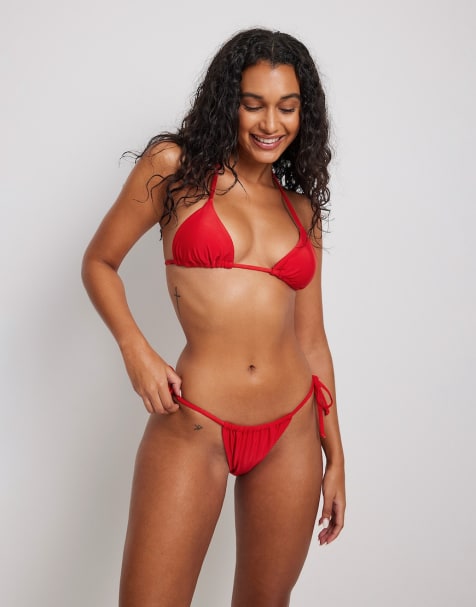 NA-KD - Haut de bikini triangle - Rouge - view 1