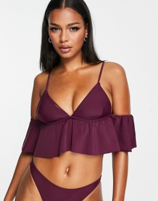 burgundy bikini set