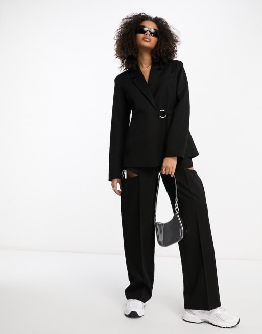 NA-KD ring detail blazer and trousers