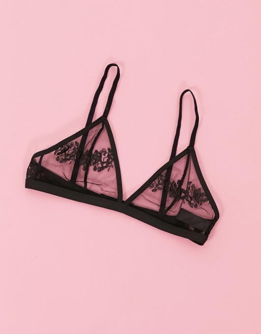 NA-KD – Romantisches Lingerie-Set in Schwarz