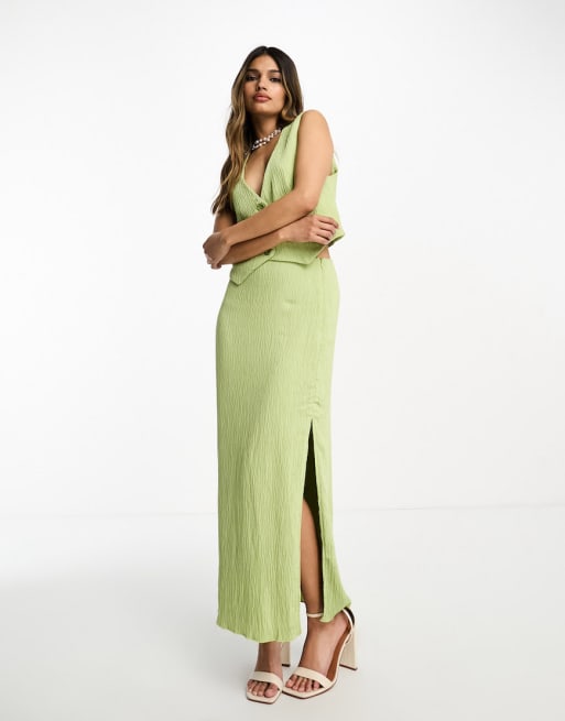 NA-KD x Julie Ferreri - Plisseret grønt sæt