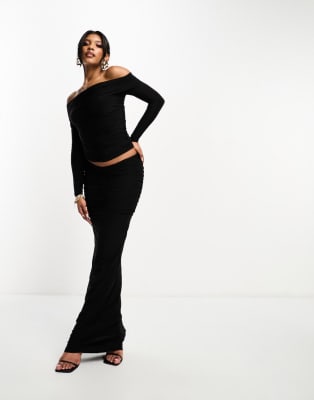 Naked Wardrobe - Co-ord set van gerimpelde top met lange mouwen en maxi