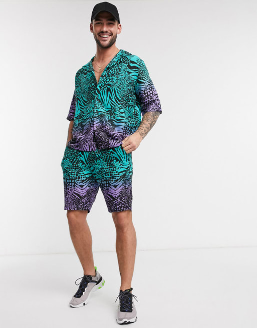 Native Youth swim two-piece in bright snake print