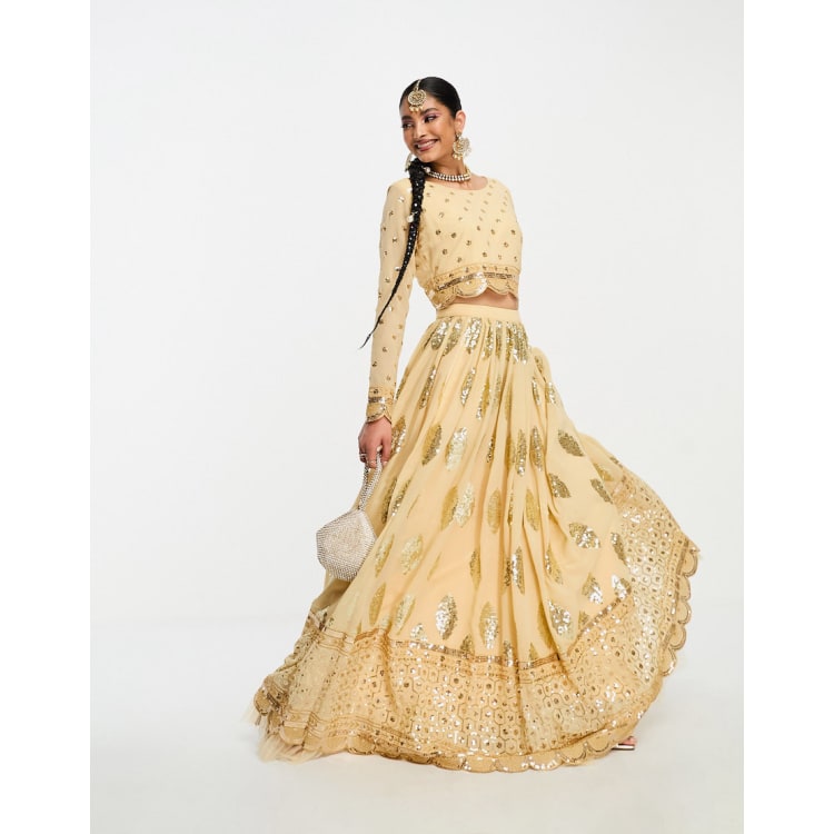 chinese dress ladies Grey Heavy Embroidered Wedding Lehenga Choli – FALAKENOOR