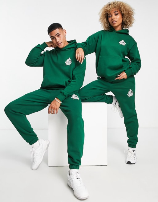 New Balance members club lounge set in green exclusive to asos