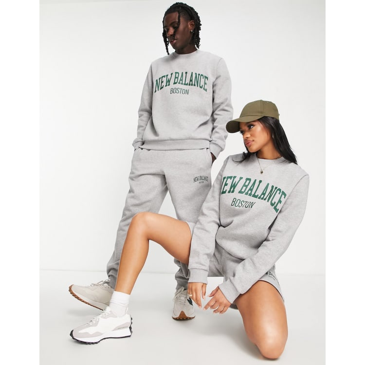 New Balance unisex collegiate set in gray ASOS