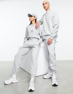 New Balance unisex life in balance sweatshirt and joggers in grey | ASOS