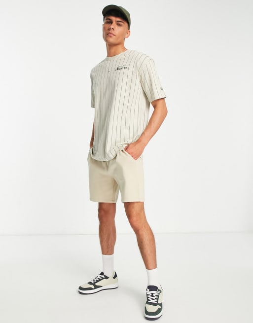 New Era pinstripe co-ord set in beige