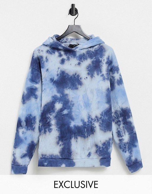 New Girl Order Exclusive oversized co-ord hoodie in blue tie dye