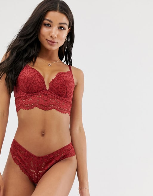 New Look - Completo intimo in pizzo con brassière a corpetto e slip